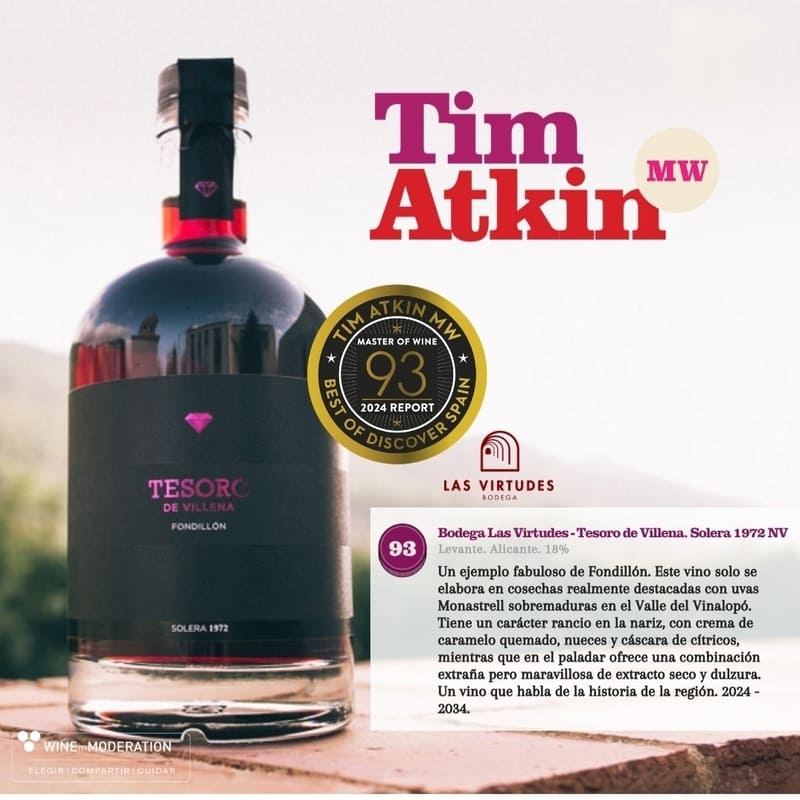 Fondillón Tesoro de Villena calificado con 93 por Tim Atkin